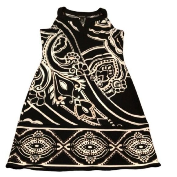 White HOUSE BLACK MARKET v neck shift dress whbm - Picture 2 of 5